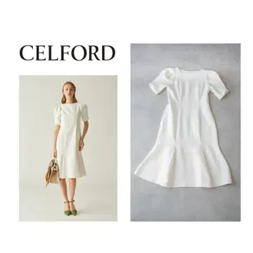 CELFORD 셀포드 타이트 헴 원피스 화이트 깔끔한 무지