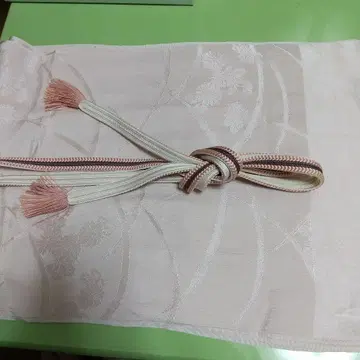 오비 조임끈과 오비 장식 천 세트, 핑크 계열