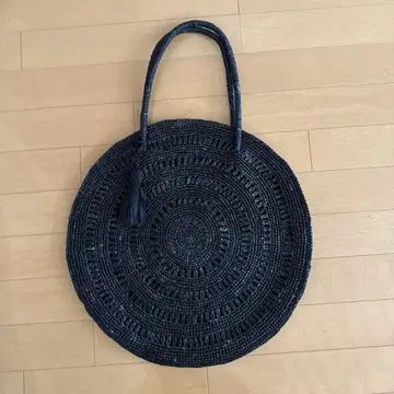 MAISON N.H PARIS 서클 블랙 원형 바스켓백 태슬 포함
