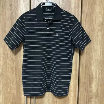 Munsingwear 피케 셔츠 블랙/화이트 스트라이프