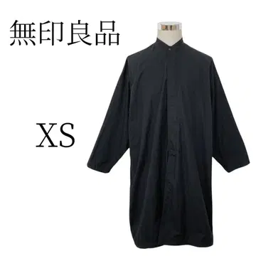 무인양품 블랙 스탠드 카라 코트 XS (SS)