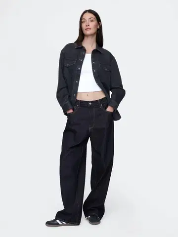 GAP 슈퍼 배기 데님 28W30L 다크 린스