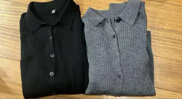UNIQLO 메리노 리브 폴로 가디건 2색 세트