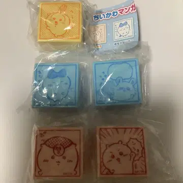 치이카와 만화 스탬프 5종 세트 치이카와 토끼 하치와레 등