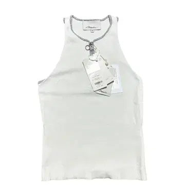 미사용품 쓰리원필립림 슬리브리스 하프 지퍼 XS 화이트