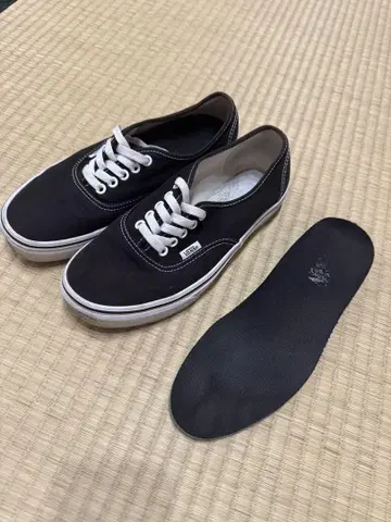 VANS 어센틱 블랙 스케이트 커스텀 26.0
