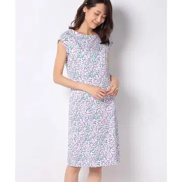 마담 조콘다 리프 아라베스크 패턴 새틴 원피스
