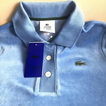 LACOSTE L!VE 블루 피케 셔츠 34 사이즈 벨로아 소재 레어