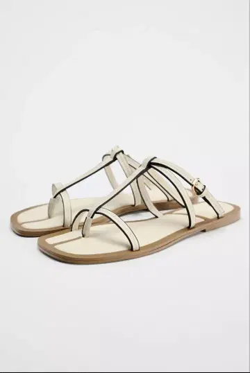 ZARA 플랫 스트랩 샌들 35