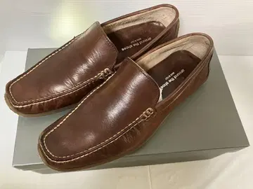 around the shoes 41 이탈리아제 가죽 슬립온 브라운
