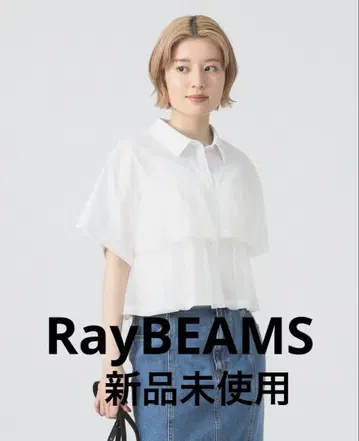 raybeams 시어 티어드 크롭 셔츠 새상품