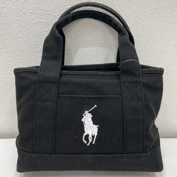 1411 POLO RALPH LAUREN 토트백 블랙 캔버스