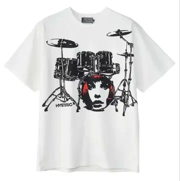 [미사용 새상품] HYSTERIC GLAMOUR 드럼 세트 티셔츠
