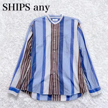 새상품급 SHIPS any 크레이지 밴드 칼라 셔츠 멀티컬러 세탁 가능