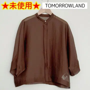 [미사용] TOMORROWLAND 시스루 블라우스 브라운 배송비 포함