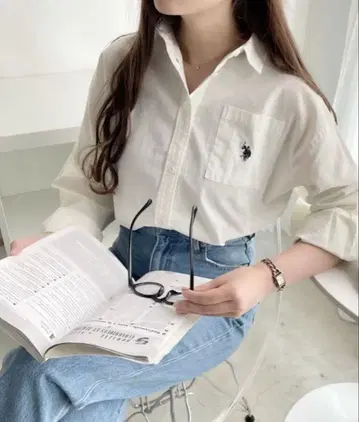 U.S.POLO ASSN/WEGO 별주 빅 실루엣 셔츠 새상품급