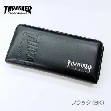 THRASHER 트레셔 다크 컬러 라운드 장지갑 블랙