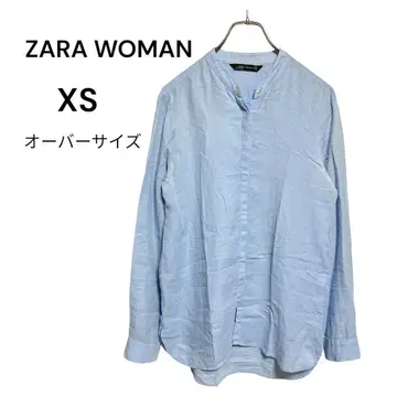 ZARA WOMAN 포르투갈제 밴드 카라 셔츠 XS 색스 블루