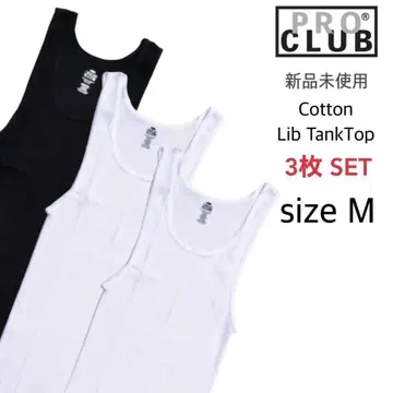 [프로클럽] 미사용 새상품 리브 탱크탑 화이트2 블랙1/총 3장 세트 M