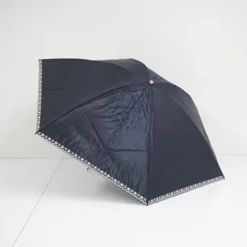 양산 접이식 우천 겸용 브라오 자수 스캘럽 프릴 네이비 UV