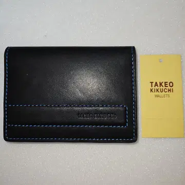 TAKEO KIKUCHI 블랙 가죽 명함지갑