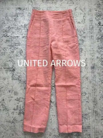 UNITED ARROWS 린넨 블렌드 하이웨스트 팬츠