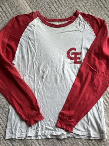 90s GOODENOUGH 래글런 롱 슬리브 티셔츠 GE 로고 롱티