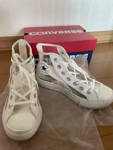 CONVERSE 화이트 하이컷 스니커즈 클리어