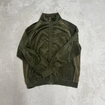 Keboz 올리브 그린 벨로아 트랙 자켓 L