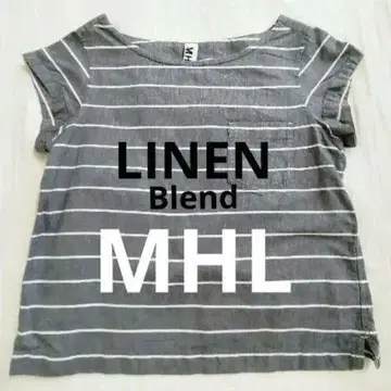 마가렛호웰 MHL 블라우스 프렌치 슬리브 보더 린넨 혼방