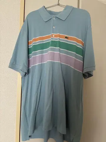 LACOSTE 스트라이프 피케 셔츠 스카이블루 BIG