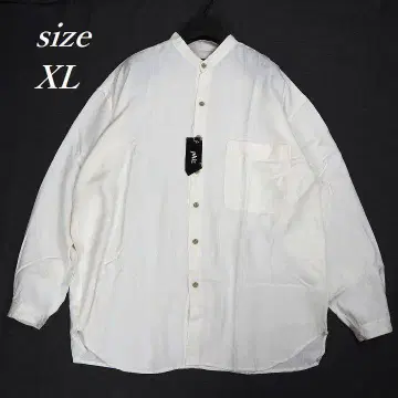 90s phiz 실크 셔츠 밴드 카라 데드스탁 화이트 XL