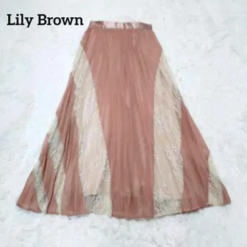 릴리 브라운 Lily Brown 플리츠 스커트 핑크 레이스
