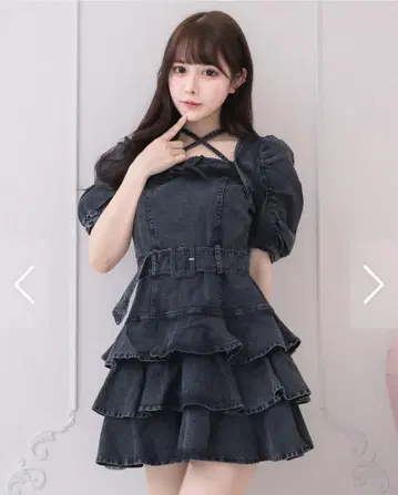 pium 티어드 프릴 미니 원피스