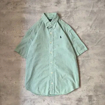 Ralph Lauren 랄프 로렌 반팔 셔츠 깅엄 체크 그린