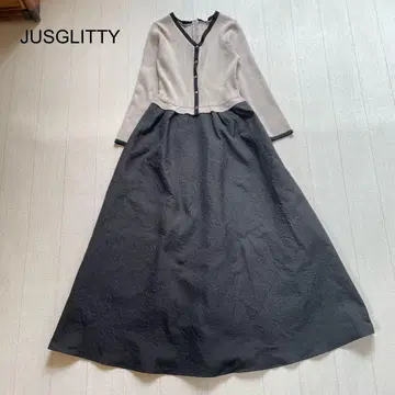 JUSGLITTY 자카드 폼 도킹 원피스 2