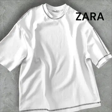 ZARA 아이보리 5부 소매 T 오버사이즈 셔츠 M