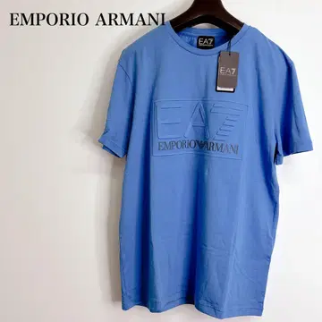 택 포함 새상품 ARMANI EA7 로고 파랑 티셔츠