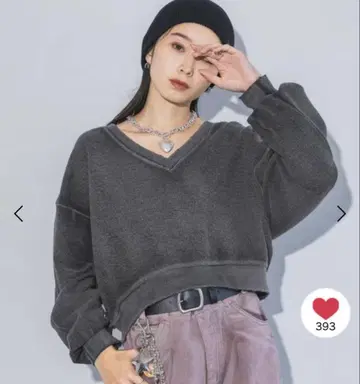 JEANASIS 지나시스 핸드 블리치 숏 V 풀오버