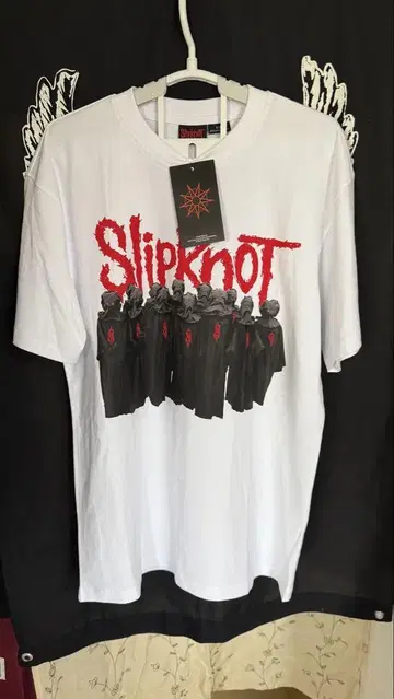 Slipknot 그래픽 티셔츠 화이트