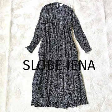 SLOBE IENA 플라워 프린트 티어드 원피스 블랙