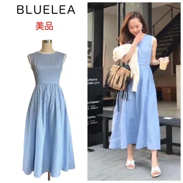 새상품급 블루레아 BLUELEA 린넨100 슬리브리스 롱 원피스