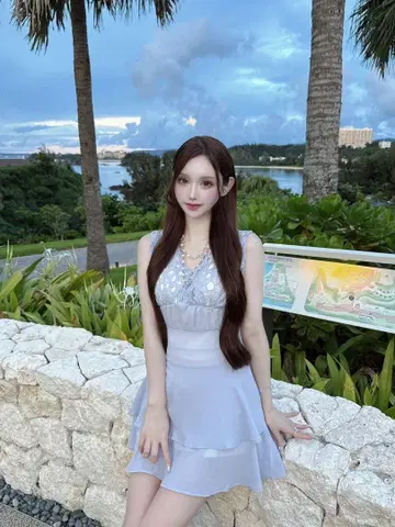 [완판 상품] 루미뇽 레이스 프릴 백리본 드레스 원피스
