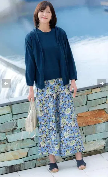 스포티프 패턴 와이드 팬츠