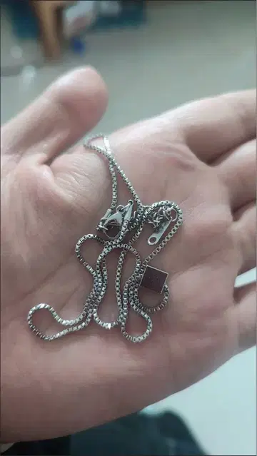 실버 펜던트 목걸이 약 45cm