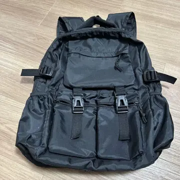 블랙 나일론 백팩 7 포켓