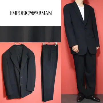 EMPORIO ARMANI 이탈리아 올블랙 밑단 더블 셋업