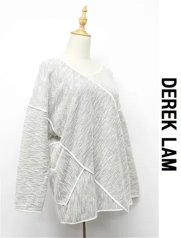 K412/DEREK LAM 니트 스웨터 드롭 숄더 파이핑