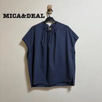 새상품급 MICA&DEAL 백리본 개더 블라우스