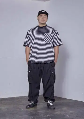 carorie Heavy Weight Border 티셔츠 XXL 블랙